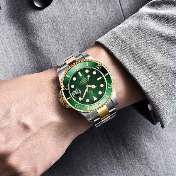 Relógio de pulso masculino mecânico automático, Sapphire Glass Watch, Luxury Ceramic Bezel, RolexSubmariner, SSSS SS, Novo. - Image 5