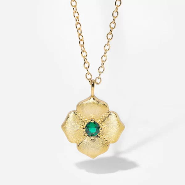 Colar feminino, S925 Colar Flor de Prata, Pingente de Grama de Quatro Folhas, Corrente de Colarinho Feminino, Zircão Brilhante, Jóias de Luxo - Image 3