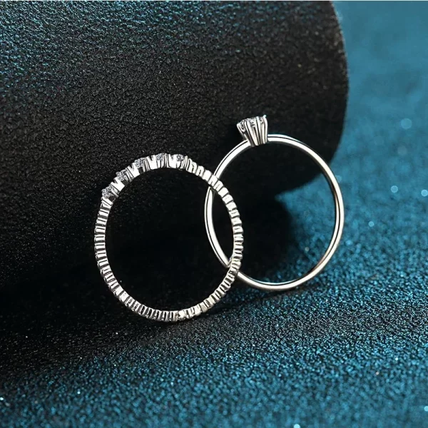 Anel feminino, Neetim Moissanite Anel Set, Corte Brilhante, 0,1 quilate, Teste de Diamante Passado, Cor D, Anéis Moissanites, 925 Prata, Jóias originais, 3mm - Image 3