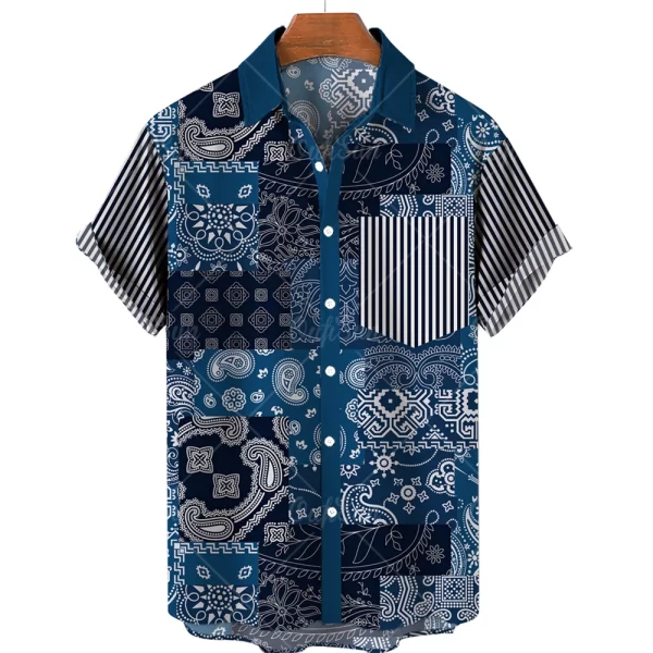 Camisas masculina,  de alta qualidade luxo hawaii dazn férias praia floral, superior melhor estilo étnico roupas. - Image 9