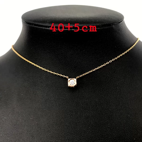 Colar feminino, Le Cube Diamant Colar, Solitaire Francês Pedra, Pingente De Moda, Prata Van Jóias. - Image 11