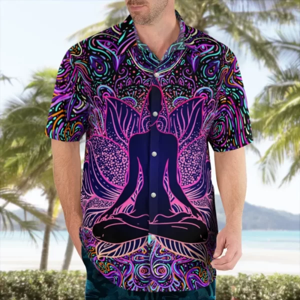 Camisas masculina casual floral havaiana cartoon,  de manga curta 3D de grandes dimensões para praia, moda, verão - Image 23