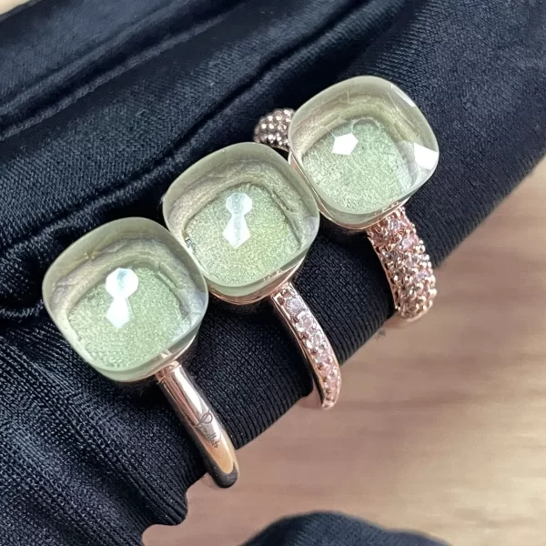 Anel feminino, Amarelo Cristal Doce 6 Anéis, Joalheria de Noivado, Moda, Clássico. - Image 2