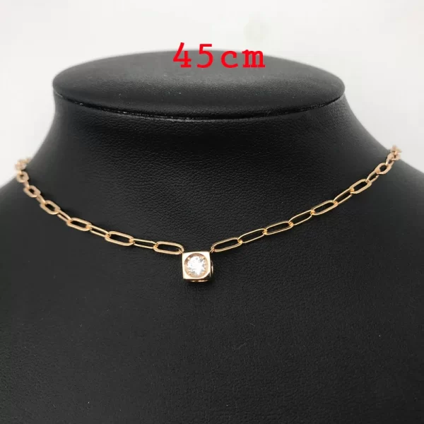 Colar feminino, Le Cube Diamant Colar, Solitaire Francês Pedra, Pingente De Moda, Prata Van Jóias. - Image 10