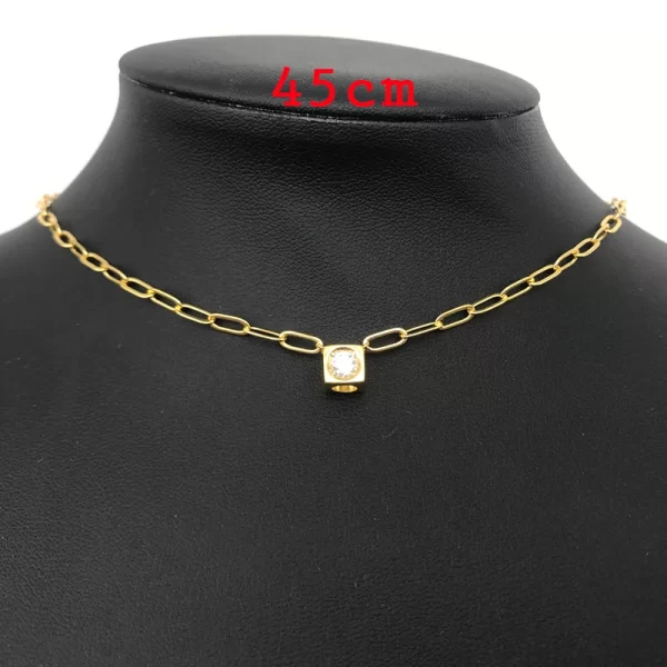 Colar feminino, Le Cube Diamant Colar, Solitaire Francês Pedra, Pingente De Moda, Prata Van Jóias. - Image 9
