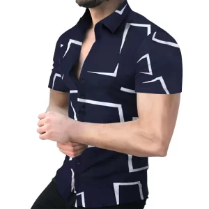 Camisas masculina,  listrada havaiana, camisa floral casual, coreana, manga curta, estampada, social, solta e respirável, roupa Dazn vintage, verão