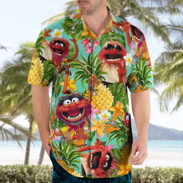Camisas masculina casual floral havaiana cartoon,  de manga curta 3D de grandes dimensões para praia, moda, verão - Image 17