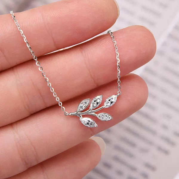 Colar de pingente feminino, Mossanite Diamante, 0,9 Carat, Marquise Cut, 100% 925 Sterling Silver, Colares de Folhas, Jóias - Image 2