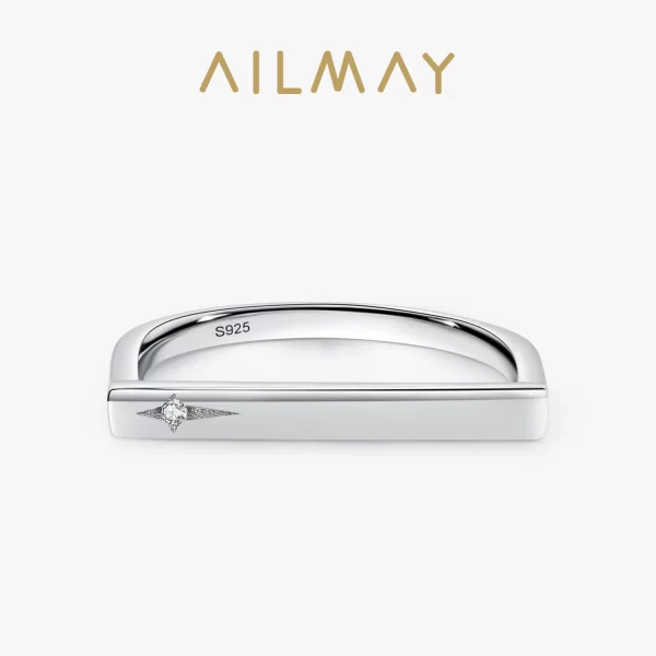Anel de dedo feminino, Ailmay-Empilhável, 100% 925 Sterling Silver, moda, personalidade, festa, jóias finas, acessórios, venda