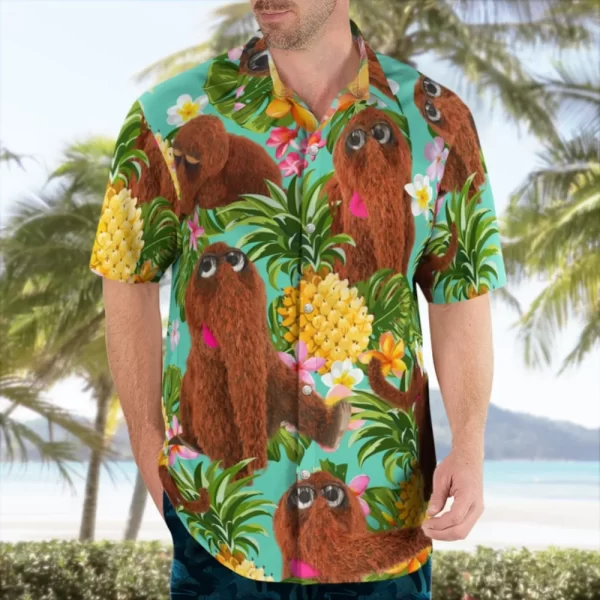 Camisas masculina casual floral havaiana cartoon,  de manga curta 3D de grandes dimensões para praia, moda, verão - Image 22