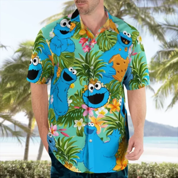 Camisas masculina casual floral havaiana cartoon,  de manga curta 3D de grandes dimensões para praia, moda, verão - Image 10
