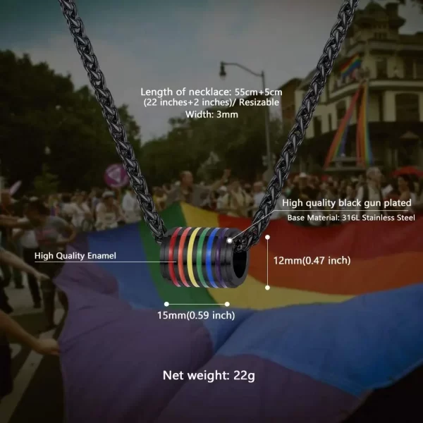 Colar LGBTQIA+, Chainspro orgulho gay, bissexual coisas lgbtq arco-íris jóias amor ganha igualdade colar inspirador jóias cp757 - Image 4