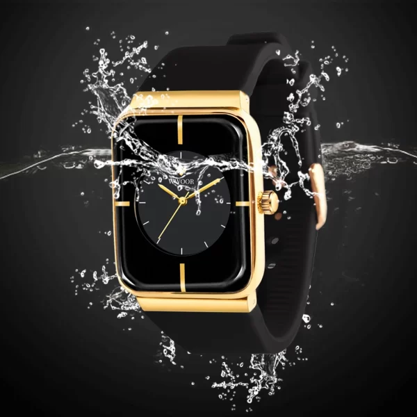 Relógio com pulseira de silicone, masculino WWOOR-impermeável, relógio de pulso quadrado simples, moda, tendência, original - Image 4