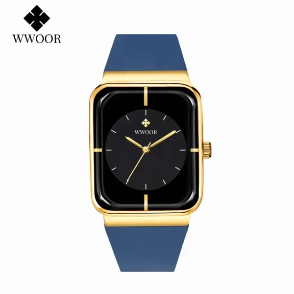Relógio com pulseira de silicone, masculino WWOOR-impermeável, relógio de pulso quadrado simples, moda, tendência, original - Image 11