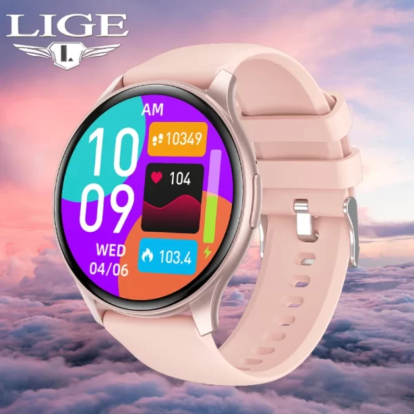 Relógio de pulso feminino, LIGE-Smartwatch esportivo à prova d'água, AMOLED, 1,43 "tela HD, monitor de glicose sanguínea, chamada Bluetooth, IP68, 466x466, novo