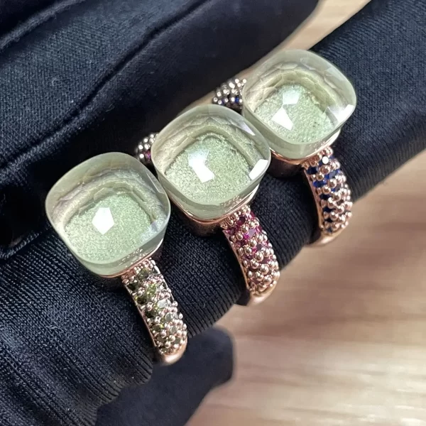 Anel feminino, Amarelo Cristal Doce 6 Anéis, Joalheria de Noivado, Moda, Clássico. - Image 3