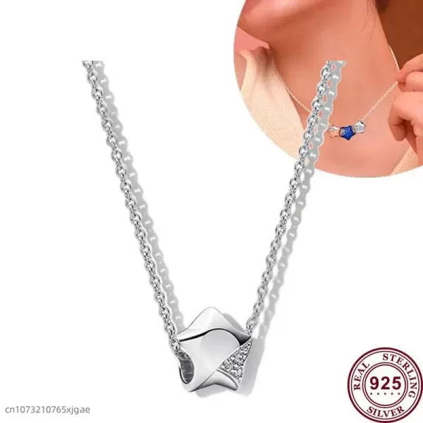 Colar da sorte de prata feminino, 925, Estrela Guardiã, Original, Requintado, Coelho Logotipo, Noivado, Jóias DIY, Luxo. - Image 10