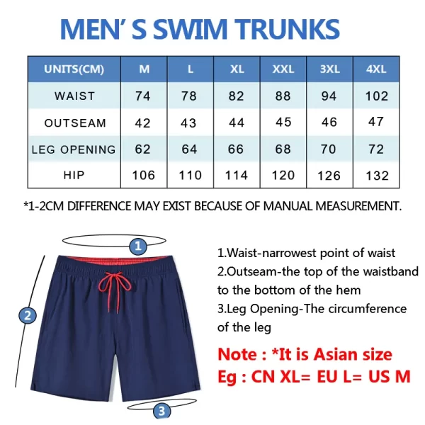 Shorts de praia masculino, Escatch Brand Men's Stretch Swim Trunks Quick Dry Beach Shorts With Zipper Pockets and Mesh Lining - Image 6