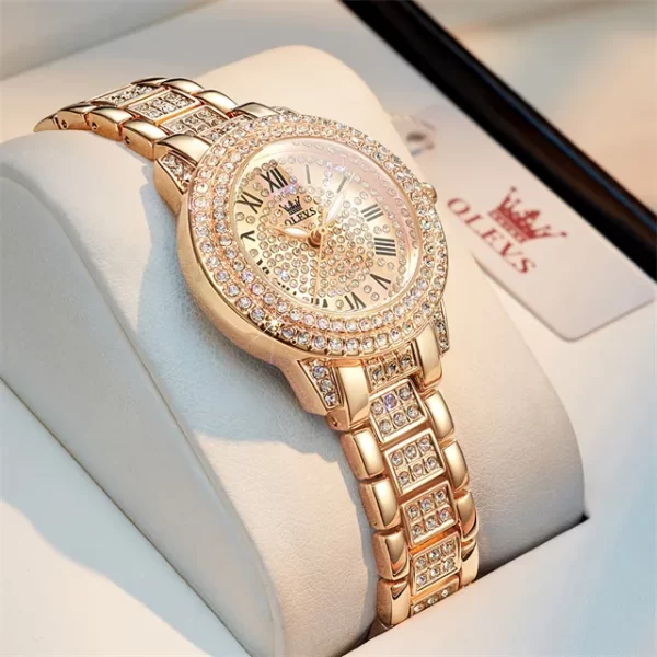 Relógio de pulso, quartzo impermeável, feminino, OLEVS, em aço inoxidável, relógio elegante, diamante original, relógios de luxo, moda - Image 7