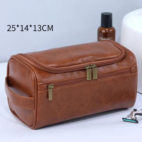 Bolsa de maquilagem multifunções em pele à prova de água feminino, mala de viagem, organizador de artigos de higiene pessoal, bolsas de cosméticos - Image 7