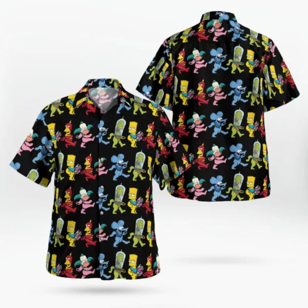 Camisas masculina casual floral havaiana cartoon,  de manga curta 3D de grandes dimensões para praia, moda, verão - Image 21