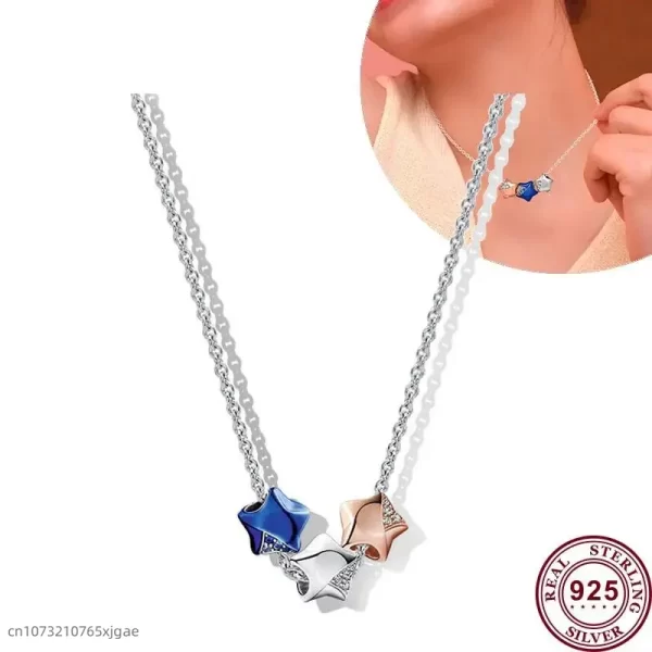 Colar da sorte de prata feminino, 925, Estrela Guardiã, Original, Requintado, Coelho Logotipo, Noivado, Jóias DIY, Luxo. - Image 18