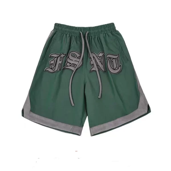 Shorts masculino, vintage americano high street gótico carta bordado, verão solto rua esportes capris - Image 9
