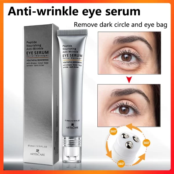 Soro do olho do Anti-enrugamento, Peptide, nutrir, Anti-círculo escuro, sacos do olho, sopro, levantamento, firmando, rolo da pele, massageador, cuidado do olho - Image 2