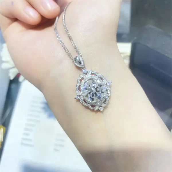 Colar de pingente feminino, Houtros 5 Carat Moissanite, S925 Prata, Corte Brilhante, Branco, Verde, Diamond Laboratório, Jóias de Luxo, GRA - Image 3