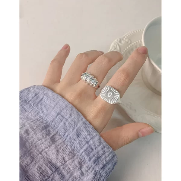 Anel de prata ajustável feminino, S'STEEL 925, Quadrados, Promessa de Luxo, Produtos Acessórios Jóias. - Image 5