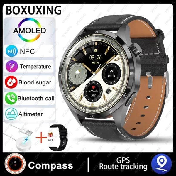 Relógio de pulso masculino, GT4 Pro Smartwatch, Rastreador GPS, Tela HD 360x360, Chamada Bluetooth, Frequência Cardíaca, NFC, Novo, Huawei, Xiaomi, 360 - Image 14