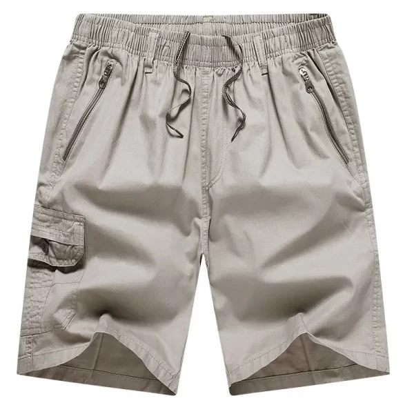 Shorts casuais de algodão puro masculino, elástico na cintura, cordão, bolso com zíper, estampa solta, tamanho grande, shorts esportivos azuis, moda praia, verão - Image 11