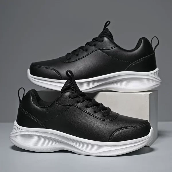 Tênis de couro PU unissex, sapatos antiderrapantes, calçados casuais, tênis, outono, novo. - Image 2