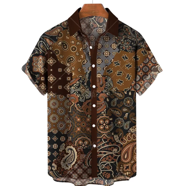 Camisas masculina,  de alta qualidade luxo hawaii dazn férias praia floral, superior melhor estilo étnico roupas. - Image 13