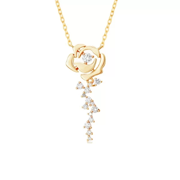 Colar feminino, D Moissanite Rose Gold Colar com Flor Rosa, Joalheria Fina Presentes, 925 Sterling Silver, Presentes Especiais - Image 8