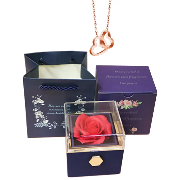 Colar Gravado Coração, Rotating Rose Box, Eternamente Preservado. - Image 18