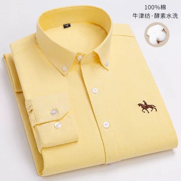 Camisas masculina formal slim fit, plus size, camisas de manga comprida para escritório, roupas, 100% algodão, novo - Image 12