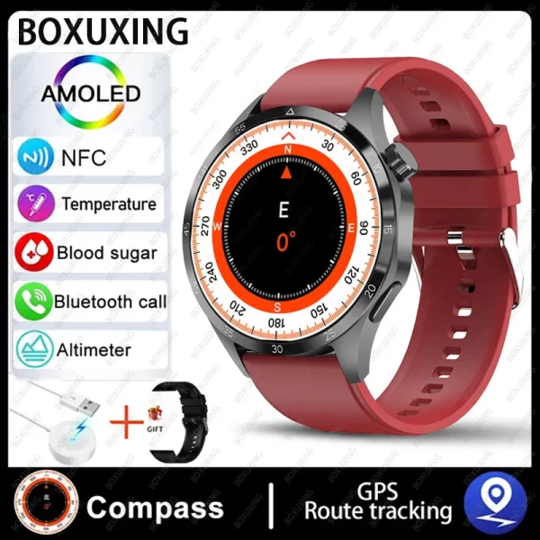Relógio de pulso masculino, GT4 Pro Smartwatch, Rastreador GPS, Tela HD 360x360, Chamada Bluetooth, Frequência Cardíaca, NFC, Novo, Huawei, Xiaomi, 360 - Image 11
