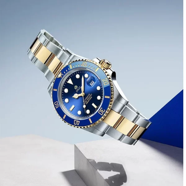 Relógio de pulso masculino mecânico automático, Sapphire Glass Watch, Luxury Ceramic Bezel, RolexSubmariner, SSSS SS, Novo. - Image 2