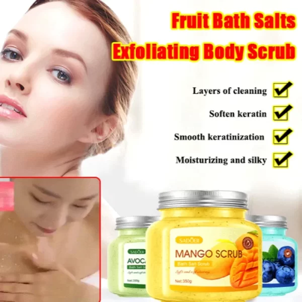 Esfoliação De Sal De Banho De Frutas Para Esfoliação, Limpeza De Poros E Cuidados Com O Corpo, Iluminar Apertar Hidratar, Reparar Hidratante, Acalmar Suavizar - Image 3