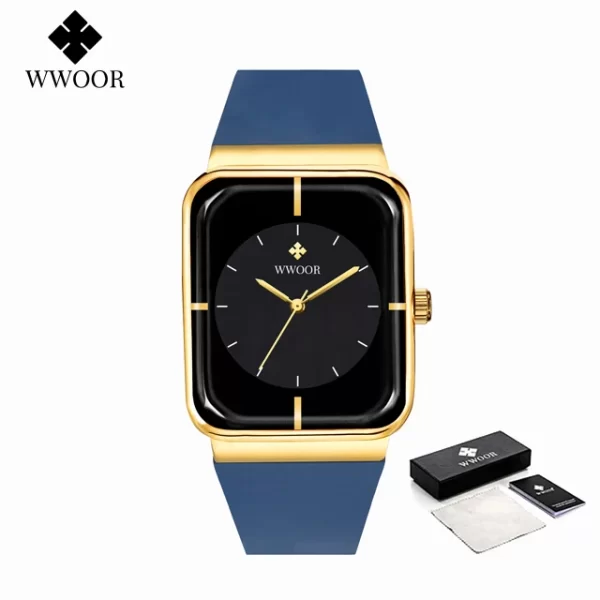 Relógio com pulseira de silicone, masculino WWOOR-impermeável, relógio de pulso quadrado simples, moda, tendência, original - Image 17