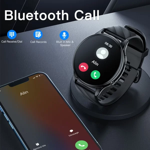 Relógio de pulso inteligente, KUMI GW5 1,39 polegadas NFC Bluetooth 5.2 100+ Esporte Monitor de oxigênio de pressão arterial IP68 à prova d'água - Image 6