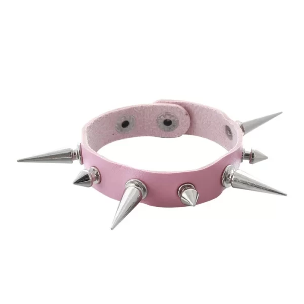 Pulseira de couro masculina espinho de rebite, de couro punk gótico rock unissex com três fileiras - Image 18