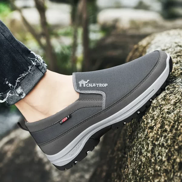 Sapatos masculino, mocassins de malha macia vulcanizada, tênis respiráveis, deslizamento antiderrapante,  de água confortáveis, cor sólida. - Image 6