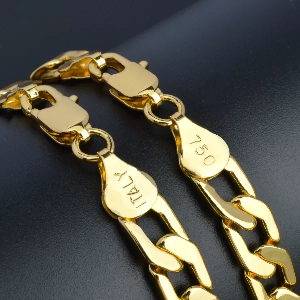 Colar ensolarado banhado a ouro unissex, punk básico, corrente de elos cubanos, colar longo, acessórios para jóias no pescoço, moda. - Image 5