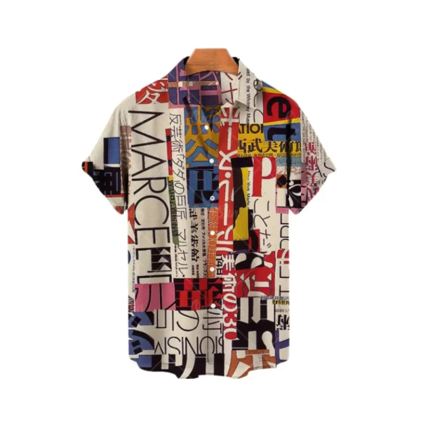 Camisas masculina de manga curta estilo havaiano, blusa solta e respirável, tendência de praia fresca, impressa em 3D, elegante, casual. - Image 12