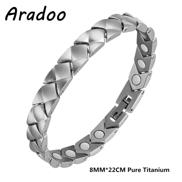 Pulseira/Bracelete, masculino, magnético do emagrecimento do aço Titanium, braceletes anti-radiação da terapia. - Image 20