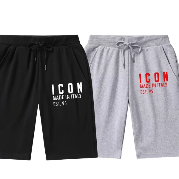 Shorts/calções masculino, ICON-De basquetebol, impressão de letras, calças streetwear casual, corredores de algodão respirável, verão. - Image 2