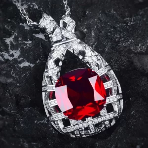 Colar feminino, Wpb original colar imitado natural pombo sangue vermelho, corrente de jóias luxo presente da menina
