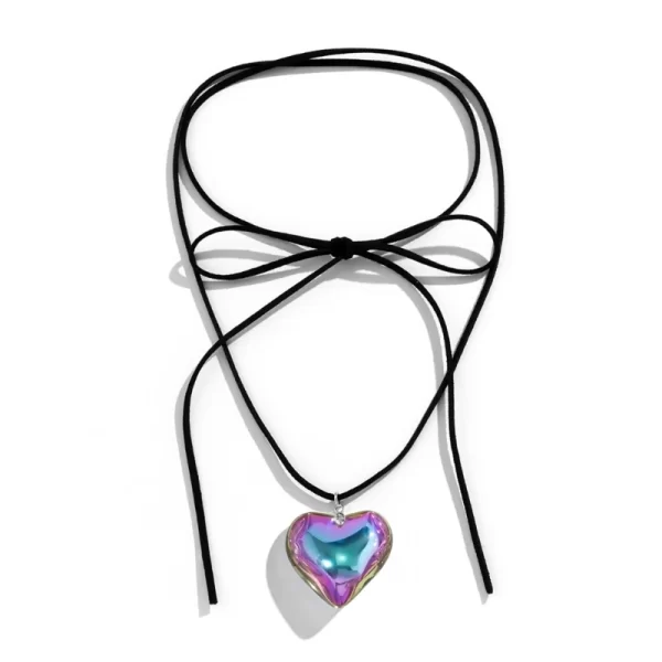 Colar de vidro, moda Jóias Coração, Charm Coração Pingente Colares Clavícula Cadeia para Namorada Casal Aniversário Presente - Image 31